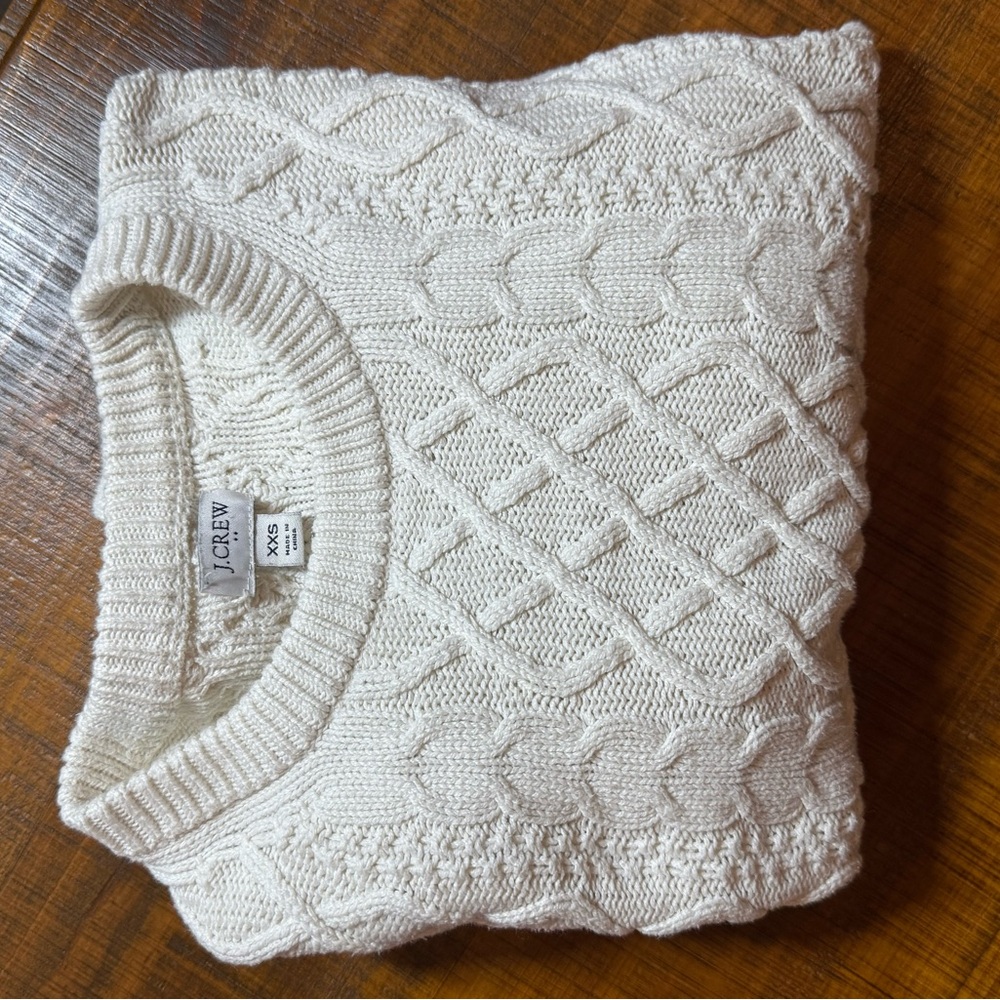 J. Crew Women's Ivory Cable Knit Sweater